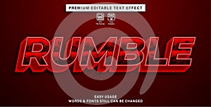 Rumble editable text effect photo