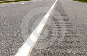 Rumble strip on the side of a highway