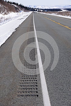 Rumble Strips on Winter Highway