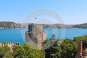 Rumeli hisari fortress and sea in Istanbul, Turkey