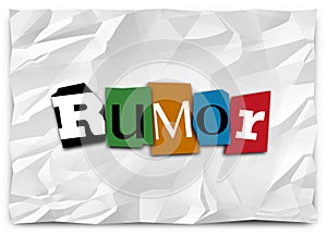 Rumor Cut Out Letters Ransom Note Gossip Lies Misinformation Spreading