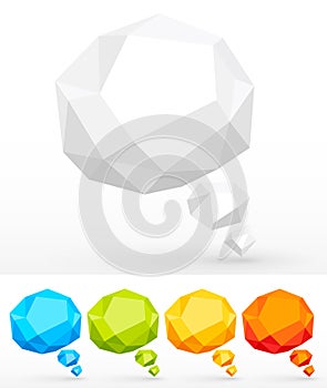 Rumpled colorful bubbles for speech photo