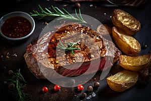 Rumpsteak with potatoes