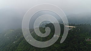 Rumtek Monastery area in Sikkim India seen from the sky