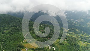 Rumtek Monastery area in Sikkim India seen from the sky