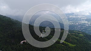 Rumtek Monastery area in Sikkim India seen from the sky