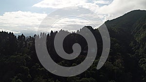 Rumtek Monastery area in Sikkim India seen from the sky