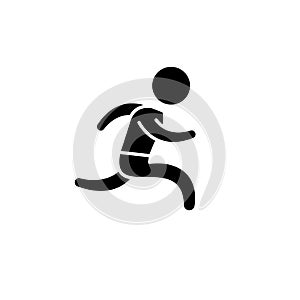 Run black icon, vector sign on isolated background. Run concept symbol, illustration