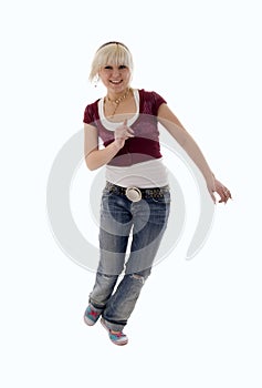 Run Blonde Jeans Girl