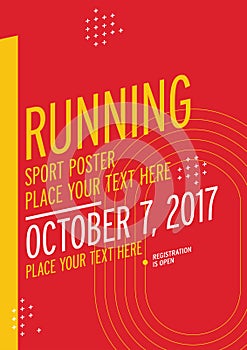 Run championship poster design template.