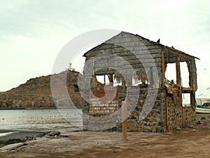 Run down building shack Baja California Sur, Mexico photo