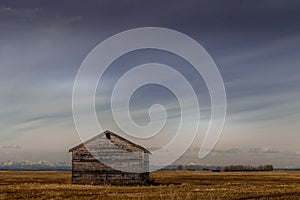 Run down farm buildings Indus Alberta Canada