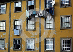 Run Down Inner City Tenement Appartment Windows