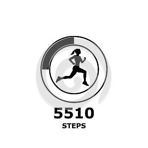 Run or fitness steps tracker app icon isolated on white background