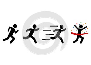 run Icon, running man icon vector.Vector illustration