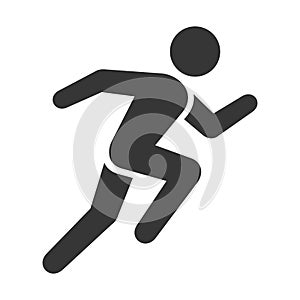 Run Icon. Running Man on White Background. Vector