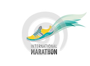 Run icon, symbol, marathon poster and logo