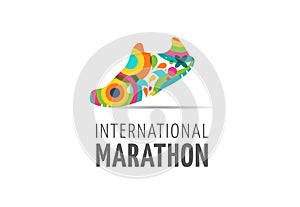 Run icon, symbol, marathon poster and logo