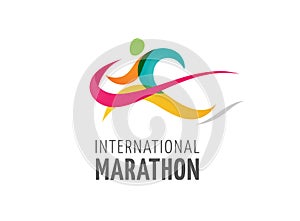 Run icon, symbol, marathon poster and logo