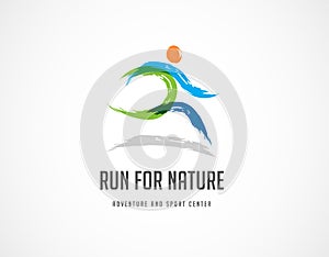 Run icon, symbol, marathon poster and logo