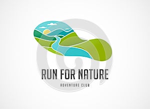 Run icon, symbol, marathon poster and logo