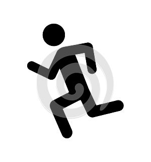 Run icon vector flat symbol black illustration on white background