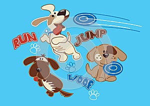 Run jump woof puppy's