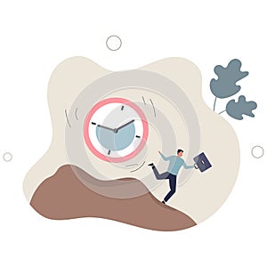 Run out of time, work deadline, time countdown or time management concept.flat vector illustration