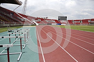 Run race track in sport stadium