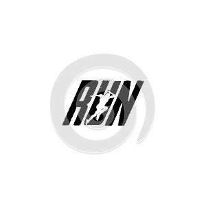 Run typo logo photo