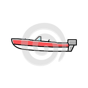 runabout boat color icon vector illustration