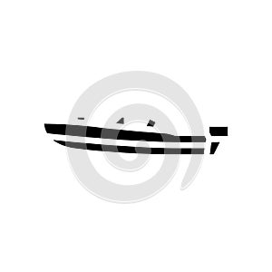 runabout boat glyph icon vector illustration