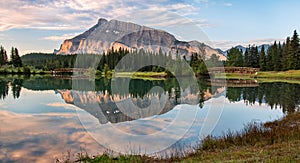 Rundle Mountain Reflection photo