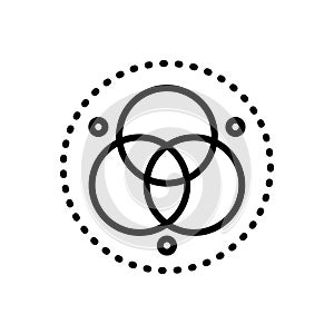 Black line icon for Runes, symbole and circle photo