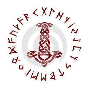 Runes. Pagan Mjolnir Celtic Heathen Mythology