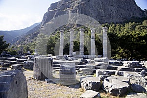Runes Priene temple of the 4th century ago A.M. photo