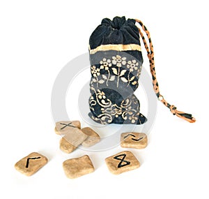 Runes and a standing bag