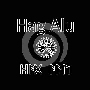 Runescript  Hag alu - ášºáš¨áš·:áš¨á›šáš¢. Helm of Awe