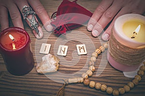 Magic runes for future reading and divination. Runestone reading.