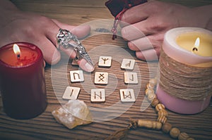 Magic runes for future reading and divination. Runestone reading.