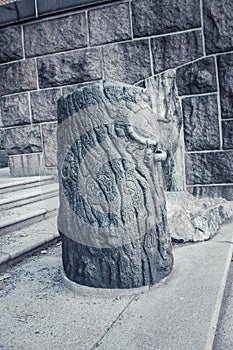 Runestone in the Stockholm City Hall, Sweden - Ancient Artifact