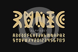 Runic style font design photo