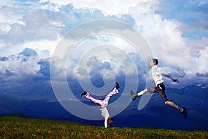 Runing in air photo