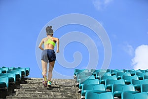 Runner athlete running on stairs