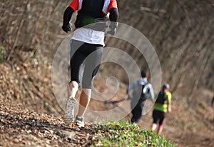 Runner during the country race on the trail