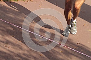 Runner crossing the finish line