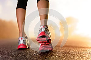 Runner feet sunrise