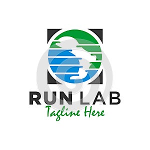 Runner foot health laboratory logo design