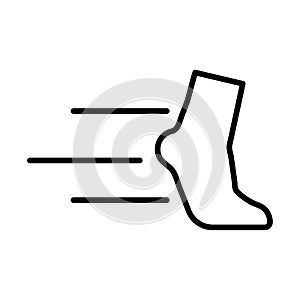 Runner foot line style icon