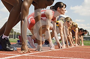 Runner Getting Ready To Start The Race photo